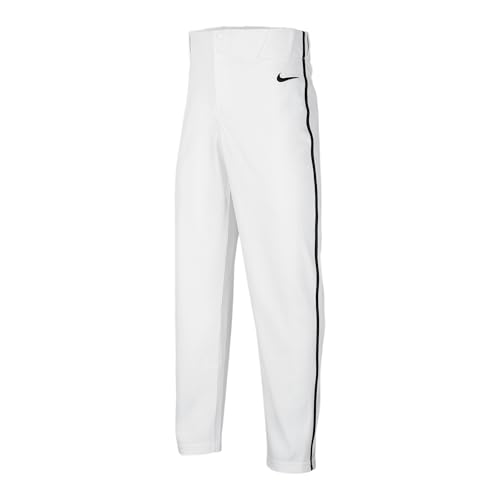 Nike Vapor Select 2 Big Kids' Piped Baseball Pants (DX9171-100, White/Black/Black)
