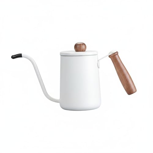 MotiveTech Hervidor de Cuello Curvo Estilo Japonés Cafetera de Vertido Manual Construcción para Baristas, Cafetería, Oficina, Blanco MotiveTech Hervidor de Cuello Curvo Estilo Japonés Cafetera de Vertido Manual Construcción para Baristas, Cafetería, Oficina, Blanco