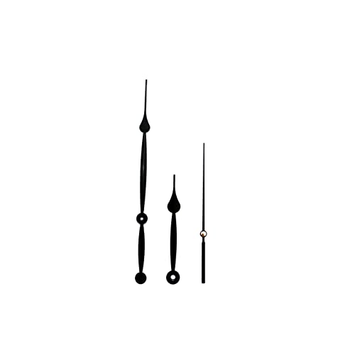Image of Big Black Metal Clock Hands Replacement Set - Modern Metallic Black Large Needles for DIY Wall Clock Making, Resin Art & Crafts (Set of 1) (Rado)
