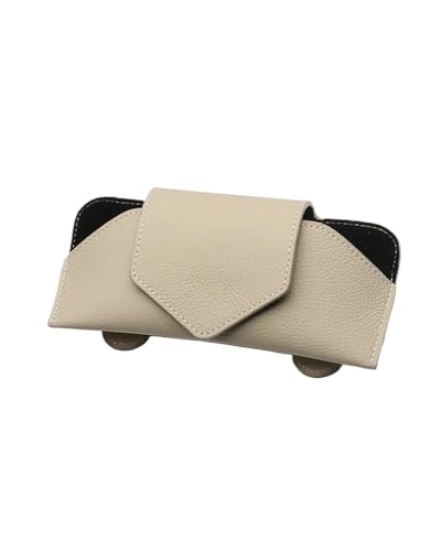 Étui à lunettes de soleil pour voiture beige : fini les verres cassés avec le clip pare-soleil