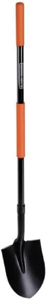 BLACK+DECKER Schaufel - 148 cm - Rostfrei - Kopf aus Karbonstahl und Stiel aus Fiberglas - Schwarz
