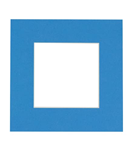 CountryArtHouse Bay Blue Acid Free 18x18 Square Picture Frame Mat with White Core Bevel Cut for 14x14 Pictures - Fits 18x18 Frame - Pack of 1 Matboard