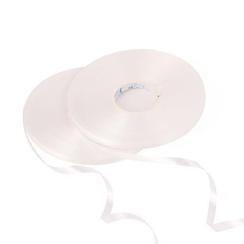 50m x 2 Rolls White Curling Ribbon for Balloons Gift Wrapping Christmas Birthday Crafts Wedding Party Decoration - 5mm Width