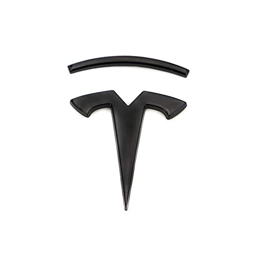 3D T Metal Emblem Car Side/Rear/Front Badge Decals For Tesla Model S Model X Model 3 Auto Accessories (Black) #TOP7