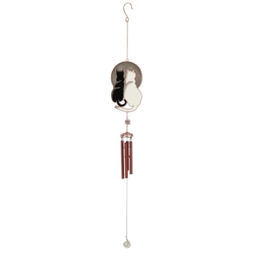 Image of Enchanting Multicolor Metal Gazing Cats Windchime - 83cm x 10cm (1 Pc.) - One-of-a-Kind & Stylish Design - Durable Handcrafted - Ideal for Home Decor