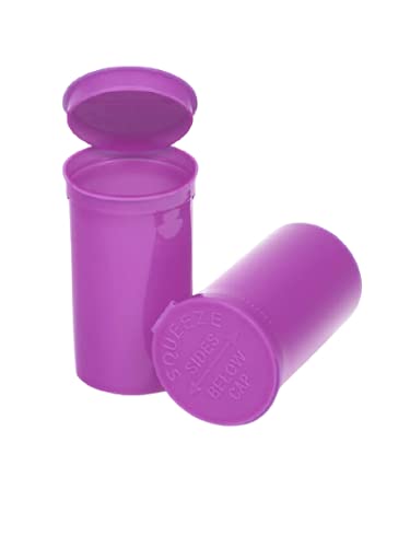 225 Pack Empty Pill Bottles with Pop Top Caps, Medicine Containers, Prescription Vials with Lids, Pop Top Bottles, Flip Top Caps, Empty Vials, Pill Organizer.(19 Dram, Grape Purple)