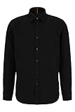 BOSS Herren Relegant 5 Regular-Fit Hemd aus Bio-Baumwoll-Flanell Schwarz M