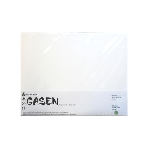 Papier d'art japonais Yasutomo Gasen dessin encre sumi-e calligraphie 35cm