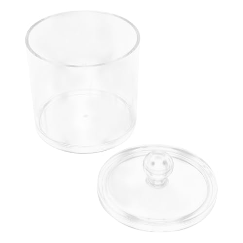 DIYEAH Contenedor para Bastoncillos y Almohadillas de Algodón con Tapa Caja Acrílica Resistente y Ligera para Baño Organizador Compacto y Portátil para Accesorios de Cuarto de Baño