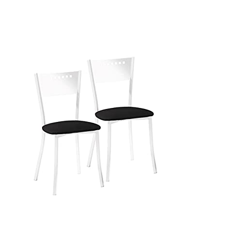 Sillas Cocina ASTIMESA SCMGNE Dos sillas de Cocina, Metal, Negro, Altura de Asiento 45 cms