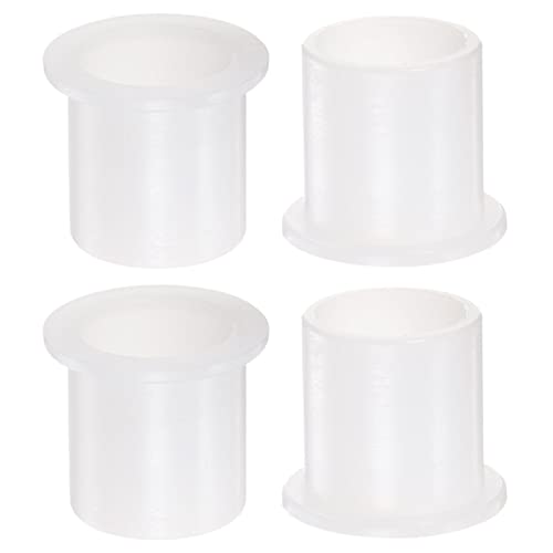 sourcing map 4 Stück Flanschhülsenlager, 20 mm Bohrung, 24 mm Außendurchmesser, 26 mm Länge, Nylonbuchsen für Welle, Weiß