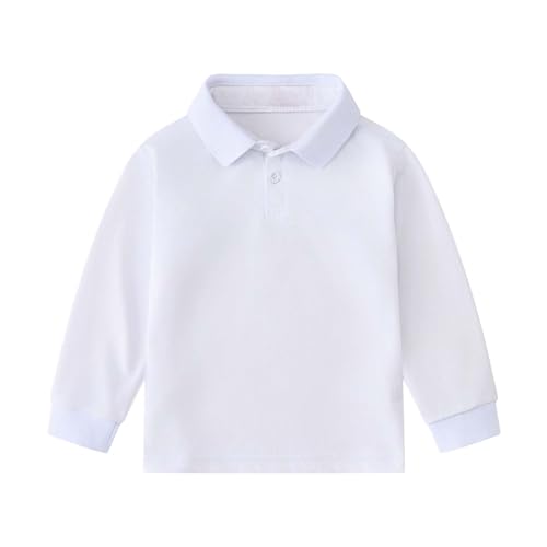 Opiniones y reviews de Camisetas y polos para Niño que Puedes Comprar On-line. 43 Polo de piqué para niños y niñas, manga larga, cuello de solapa, color sólido, uniforme escolar para niños pequeños, camisetas casuales, Blanco, 11-12 Años