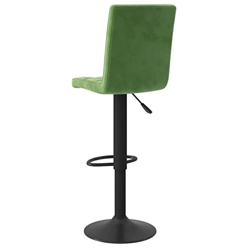 Tabourets de bar réglables hauteur assise velours vert et acier - 6