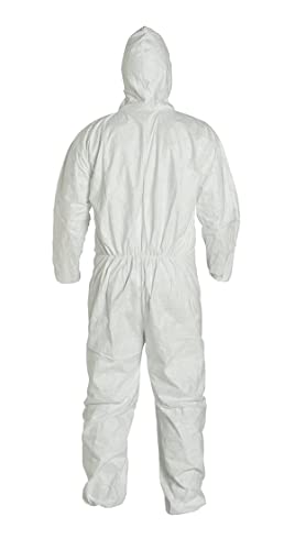 image for Tools & More Tyvek Disposable Suit by Dupont with Elastic Wrists, Ankl