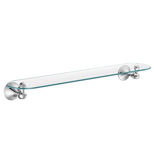 Moen DN7790CH Lounge 24-Inch Wide x 5-Inch Deep Decorative Glass Bathroom Vanity Shelf, Chrome - image 2