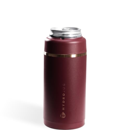 Image of HydroJug Slim Can Cooler 12 oz, Stainless Steel Can Holder, Merlot