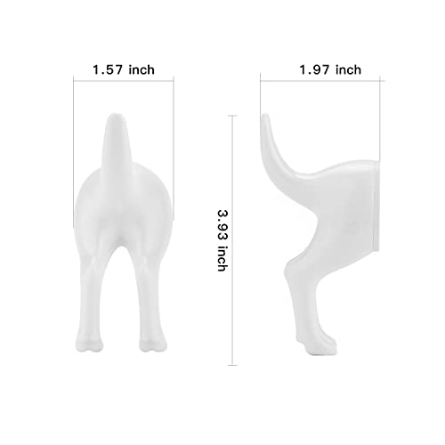 Crswha Dog Tail Wall Hooks,5 Pack Plastic Wall-Mounted Coat Hooks,Modern Decorative Hat Hanger Hooks For Wall,Cute Dog Butt Hook Holder For Hanging Towels,Bags,Key,Purse,Dog Leash(White) #TOP6