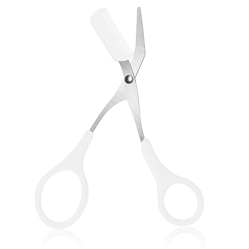 Eyebrow Trimmer, Eyebrow Scissors with Comb, All-in-One Eyebrow Shaper Epilator Hair Remover, Non Slip Finger Grips Brow Hair Removal Beauty Tool for Men Women