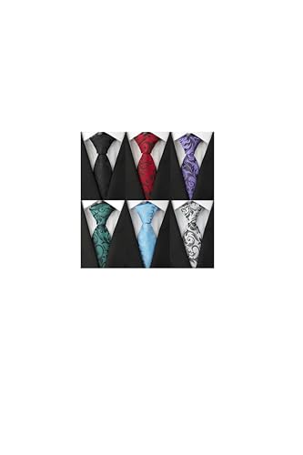 Image of Men's Necktie Classic Silk Tie Woven Jacquard Neck Ties 9 PCS