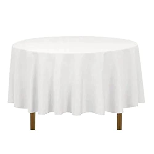 Table ronde en satin de modal blanc 183 cm pour banquets et mariages chic