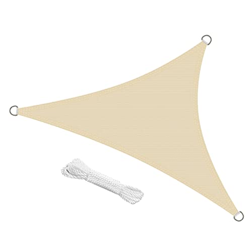 swift Vela Ombreggiante Triangolare 4x4x4 m Permeabile Protezione Anti Raggi UV Tenda a Vela, Telo Tenda da Sole a Vela per Esterno, Giardino & Gazebo, Beige
