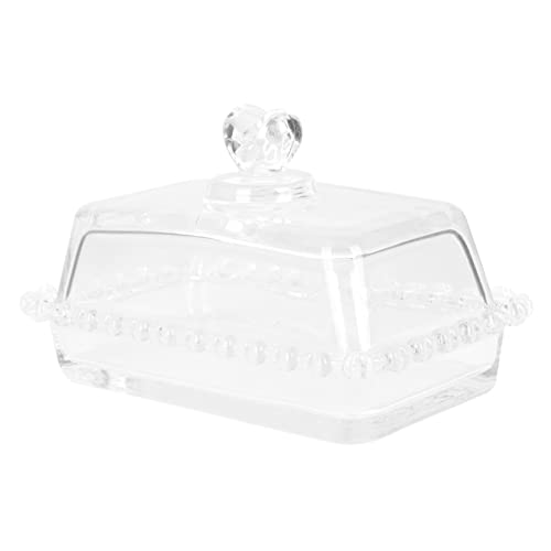 NAMOARLY 1 Set Cake Tray Breakfast Tray Bakery Dessert Container with Lid Clear Butter Dish Bandejas Para Comida Bread Container Fruit Serving Plate Clear Tray Cake Boxes Fruit Plate Glass