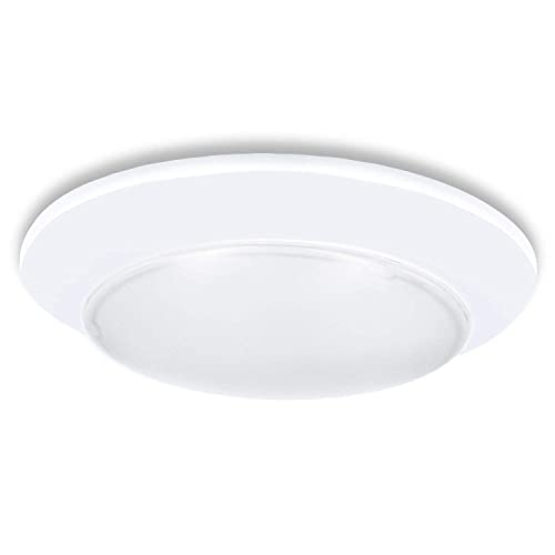 Maxxima 7.5 In. Slim Round Led Flush Mount Ceiling Light Fixture And 3-Way/Single Pole Dimmer Electrical Light Switch, Led Disk Light 900 Lumens, Warm White 3000K Dimmable Closet Light #TOP1