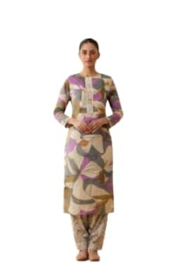 waheguru enterprises Punjabi Unstitched Suit, Floral Embroidery Patch Neck, Cotton Blend, Free Size, Piece Set-picture-11