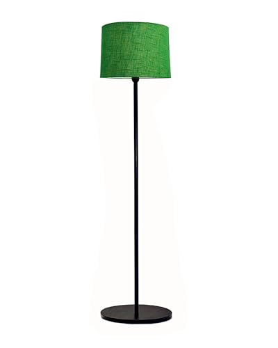 Image of Homesake Modern Floor Lamp for Living Room Traditional Farmhouse Boho Floor Lamp Mid-Century Pole Lamp with Linen Lamp Shade Modern Bohemian Side Lamp for Living Room Bedroom Office (Green)