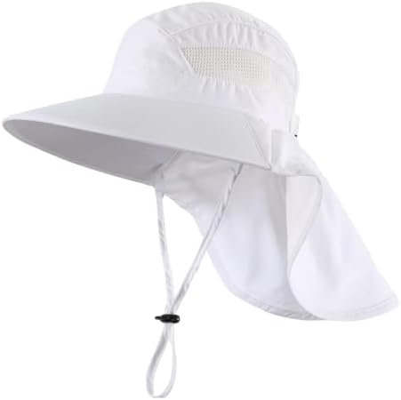Home Prefer UPF50 Wide Brim Kids Sun Hat Neck Flap Boys Girls Sun...