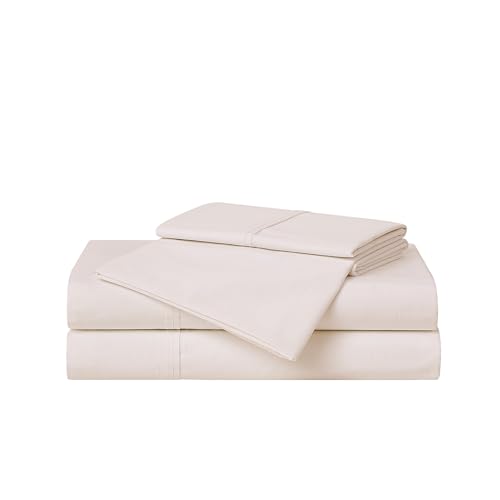 Image of CANNON - Solid Percale 3 Piece Twin Sheet and Pillowcase Set - Blush