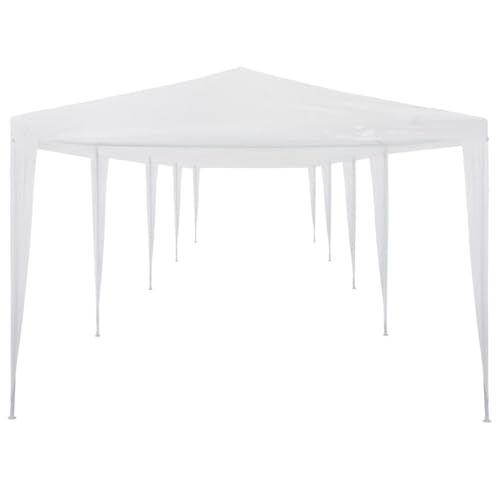 Carpa para fiestas, 3 x 12 m, polietileno, color blanco, con marco de acero, para festivales y fiestas en el jardín, resistente a la intemperie y duradera