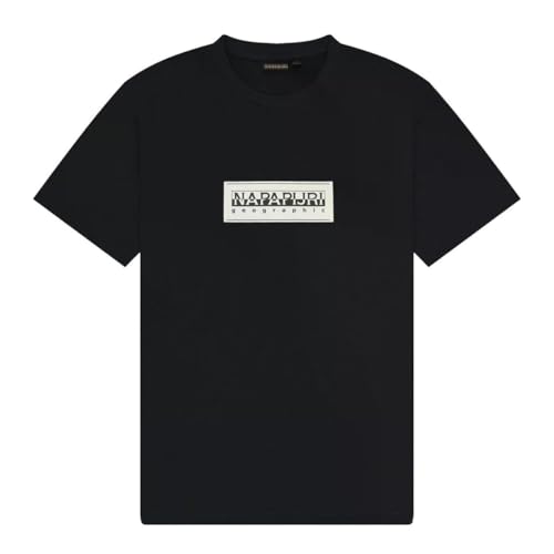 T-shirt Napapijri S-Box Logo SS Camiseta Homme anti-déformation en coton doux
