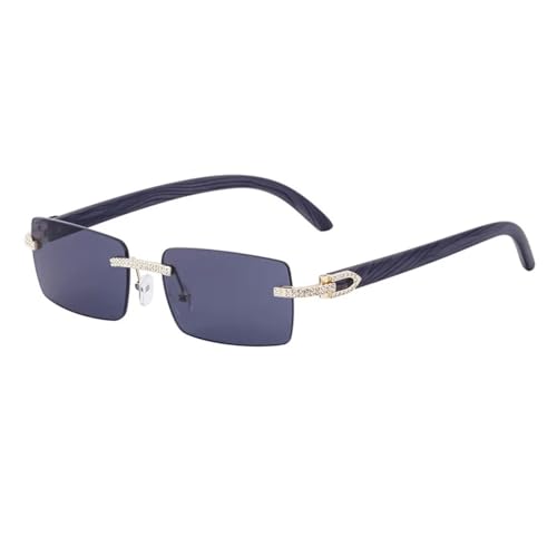 Lunettes de soleil diamant-grain au design sans monture haut de gamme