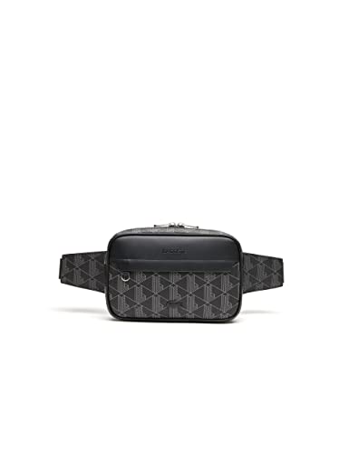 Sacoche Lacoste The Blend chic monogramme de couleur noir et gris pour homme