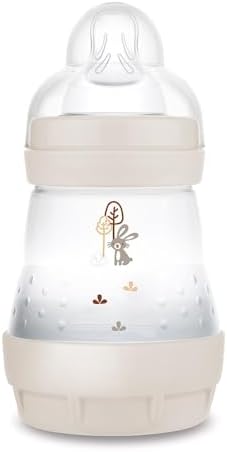 MAM Baby Mamadeira Easy Start 160ml Anticólica, 0+ Meses, Autoesterilizável, Bico SkinSoft, Neutra