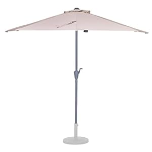 VONROC Premium Parasol Magione – Duurzame balkon parasol – Halfrond 270x135cm – UV werend doek – Beige – Incl…