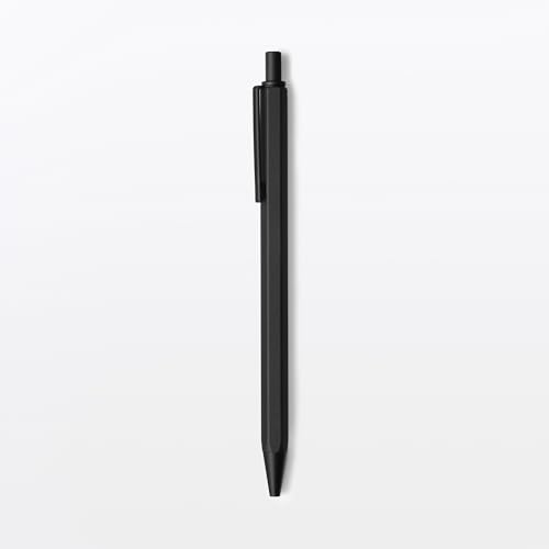 MUJI Bolígrafo hexagonal de aluminio, negro, 0,7 mm, tipo aguja 23079945