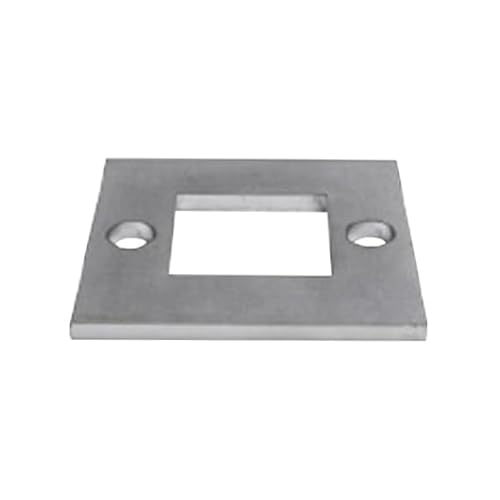 Sellon24® Pied de montage 100 x 100 mm - Ancrage au sol - Bride de sol - Plaque de sol pour 40 x 40 x 2,0 mm - Rectangulaire - Naturel brut A/1981-100 x 40 x 4-N