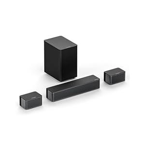 5.1 Surround Soundbar, 3D Surround Sound System, Soundbar für TV Geräte mit Subwoofer und Rear-Lautsprechern, 5.1 Virtuelle Surround, Bass Einstellbare Heimkino TV Lautsprecher, Poseidon D50