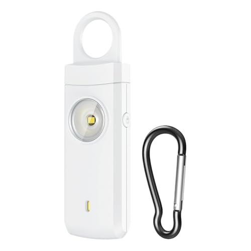 個人安全警報器、コンパクトキーホルダーデザイン、3.7v 120mah、充電式ミニ安全警報器、SOSキーホルダー、大音量サイレン、LEDライト、自己防衛、女性、女の子、子供用保護