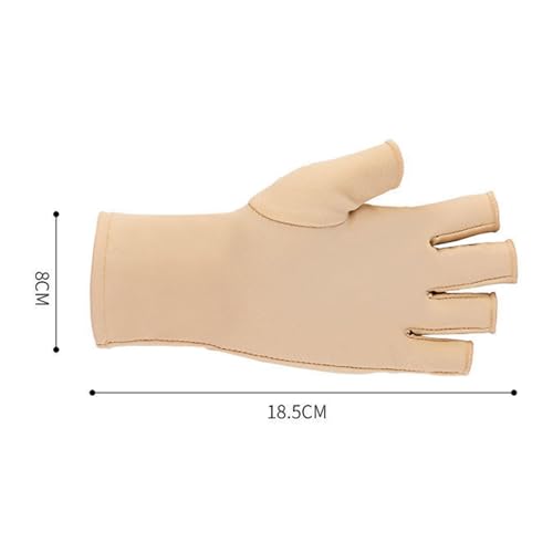 ulafbwur Gants de protection solaire demi-doigts super doux, respirants, extensibles, respectueux de la peau, bloc ultra-fin, Couleur chair, B – vue 7