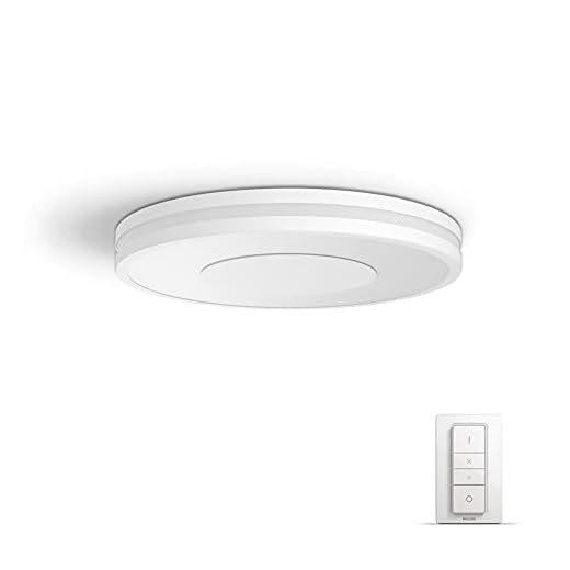 Philips Hue White Amb. LED-Deckenleuchte Being inkl. Dimmschalter, weiß, dimmbar, alle Weißschattierungen, steuerbar via App, kompatibel mit Amazon Alexa (Echo, Echo Dot)
