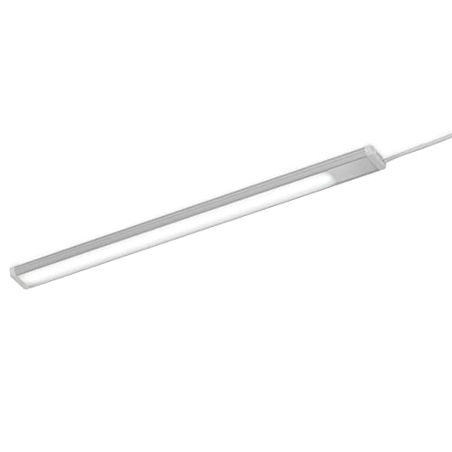 Preisvergleich Produktbild EGLO LED Unterbauleuchte Repilado, Unterschrankleuchte Küche aus Kunststoff in Weiß, Silber, Küchenlampe mit Wippschalter, LED Küchenleuchte neutralweiß, L 60 cm