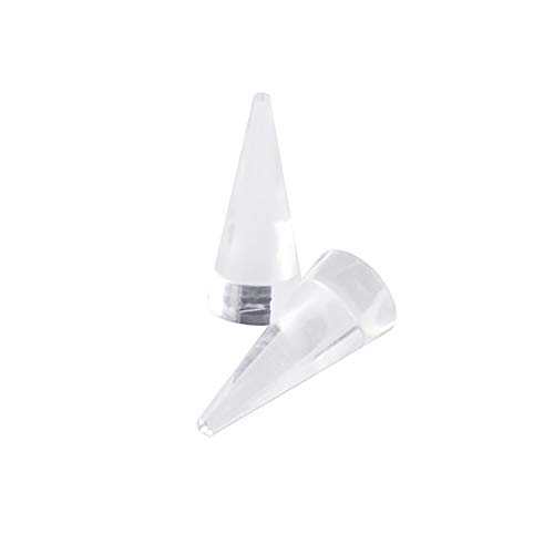 UUYYEO 2 Pcs Clear Cone Shape Acrylic Ring Display Holder Finger Ring Stand Jewelry Display Support Ring Showing Organizer