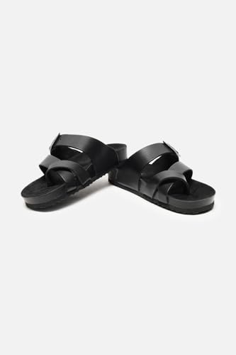 Image of Louis Philippe mens Louis Philippe mens casual full Black sandal Sandal