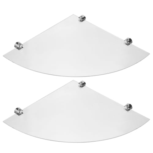 Estante esquinero de acrílico resistente a impactos con doble capa triangular 2
