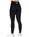 AUROLA Dream Collection Workout Leggings for Women High Waist Seamless Scrunch Athletic Running Gym Fitness Active Pants Dark Black S