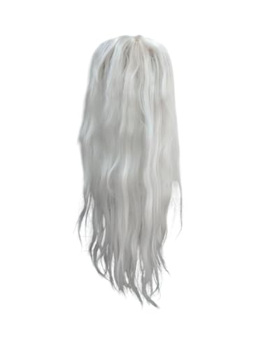 Image of BookMyCostume Long White Hair Extension Wig - Perfect for Fancy Dress, Old Lady Look, Halloween, Stage Performances & Role Play Costume for Kids & Adults