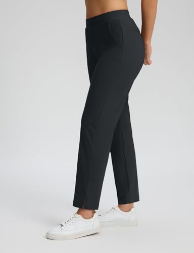 Women's Golf Pants with Pockets Stretch Tapered Travel Pants Lightweight Work Business Black XXL3